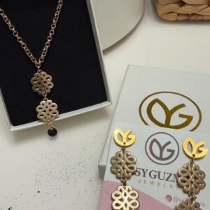 Gold Plated Stainless Steel Earrings & Necklace